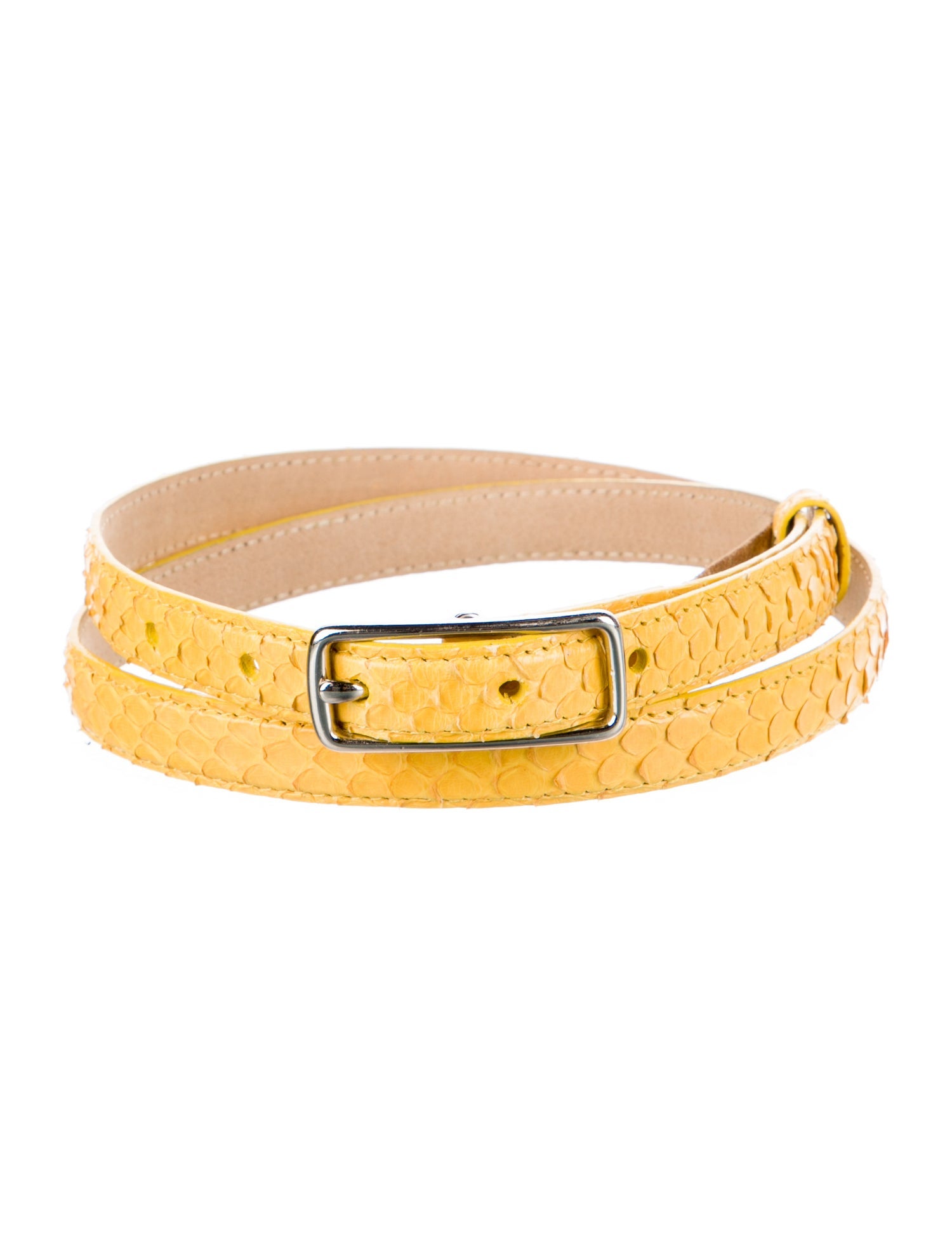 Adriana Castro Skinny Embossed Leather Belt