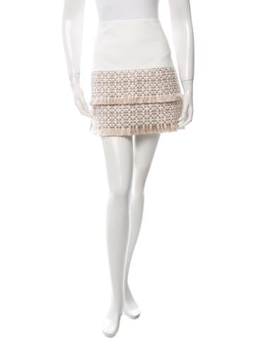 Adeam Patterned Fringe-Trimmed Skirt w/ Tags