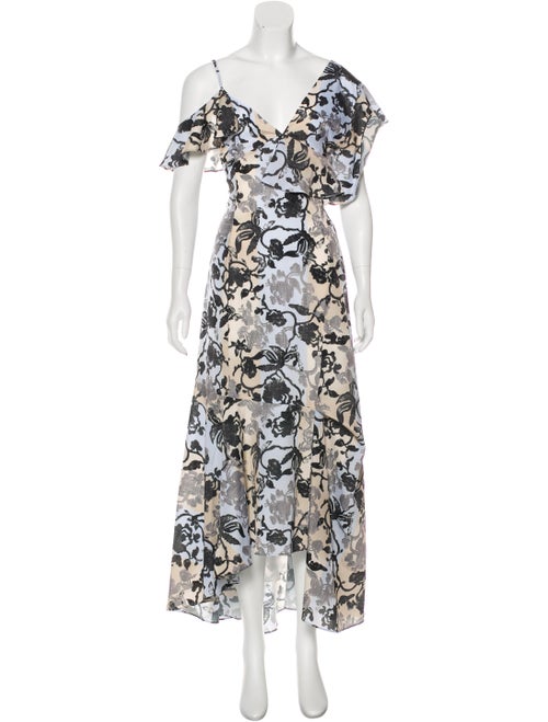 Adeam Printed Maxi Dress blue