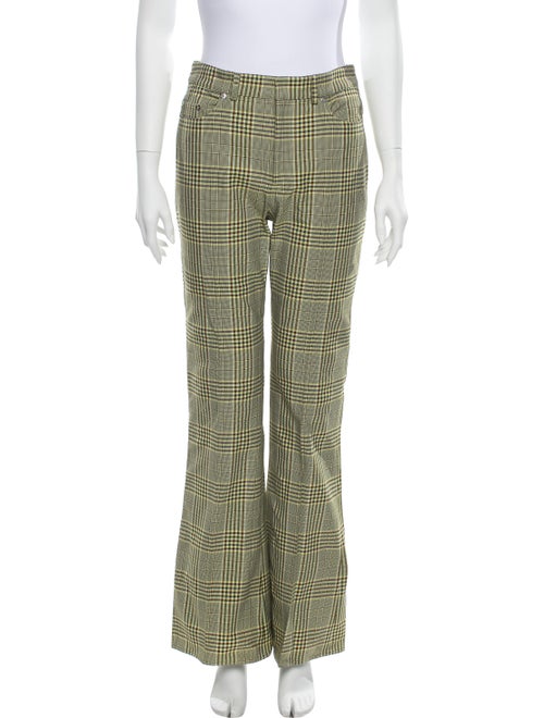 Adeam Plaid Print Flared Pants w/ Tags Yellow