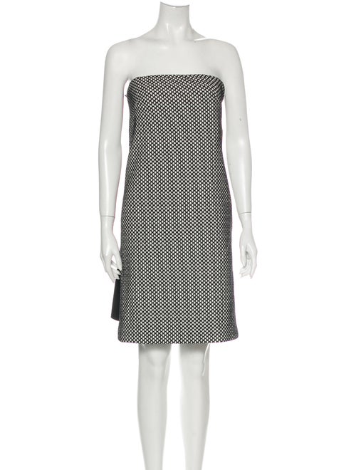 Adeam Polka Dot Print Mini Dress Black