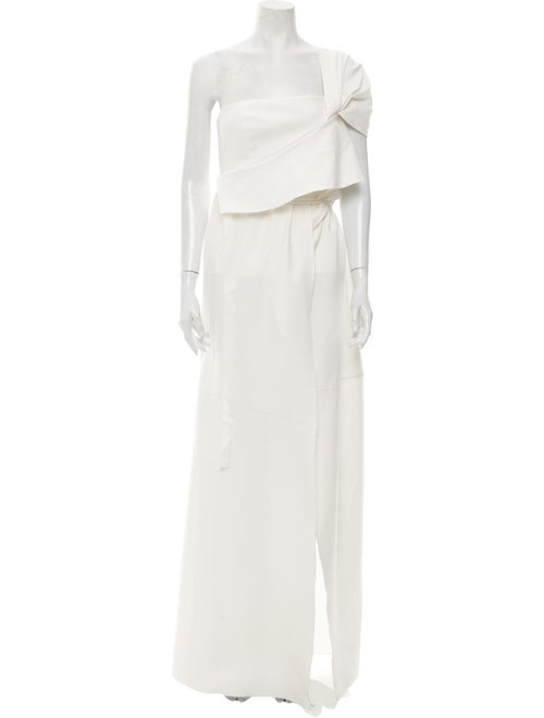 Adeam One-Shoulder Long Dress White