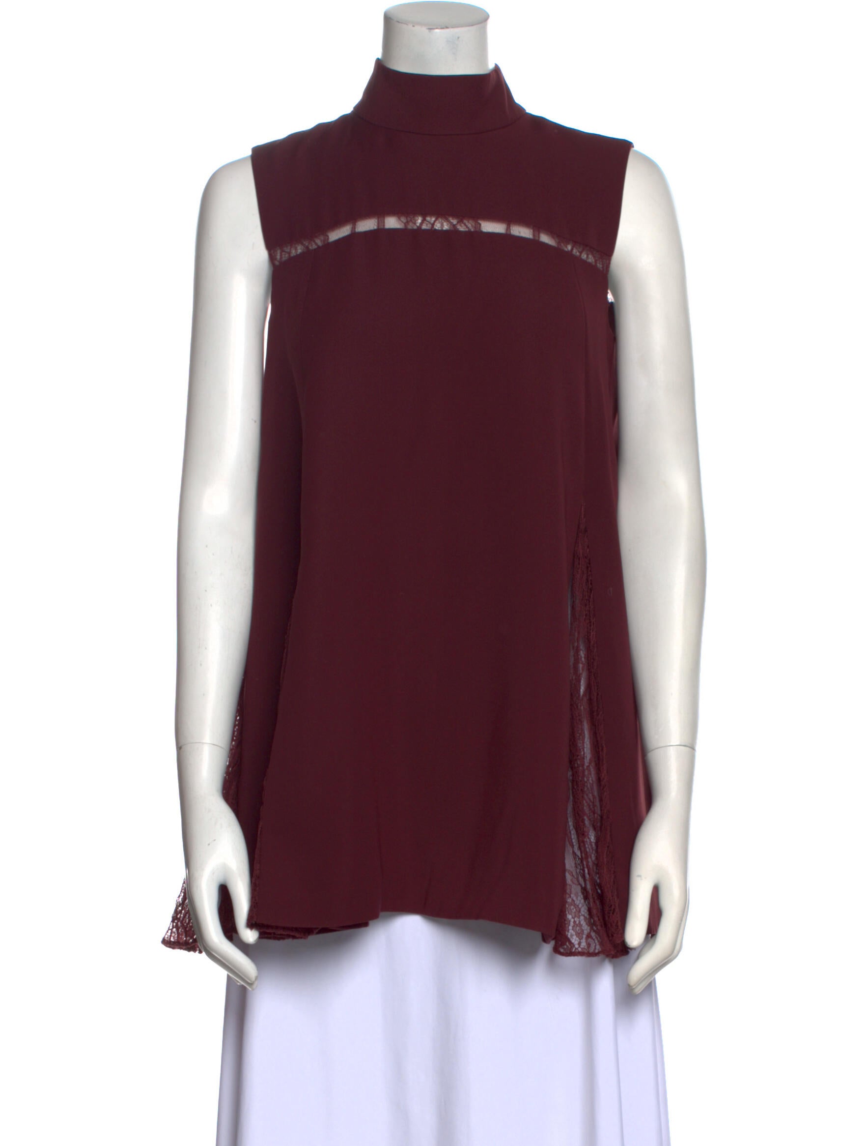 Adeam Mock Neck Sleeveless Blouse