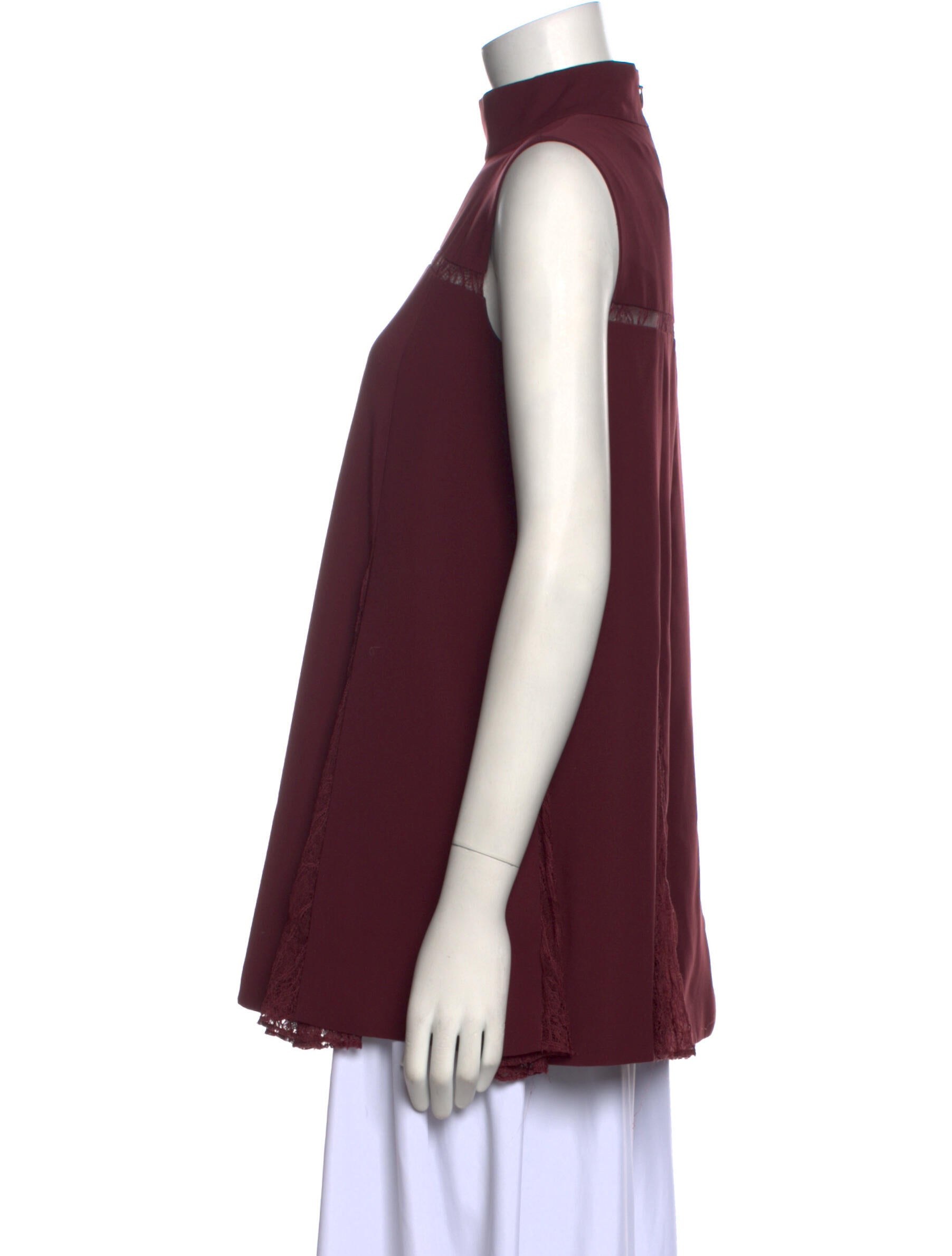Adeam Mock Neck Sleeveless Blouse