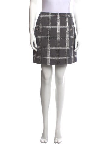 Adeam Skirts Plaid Print Mini Skirt S