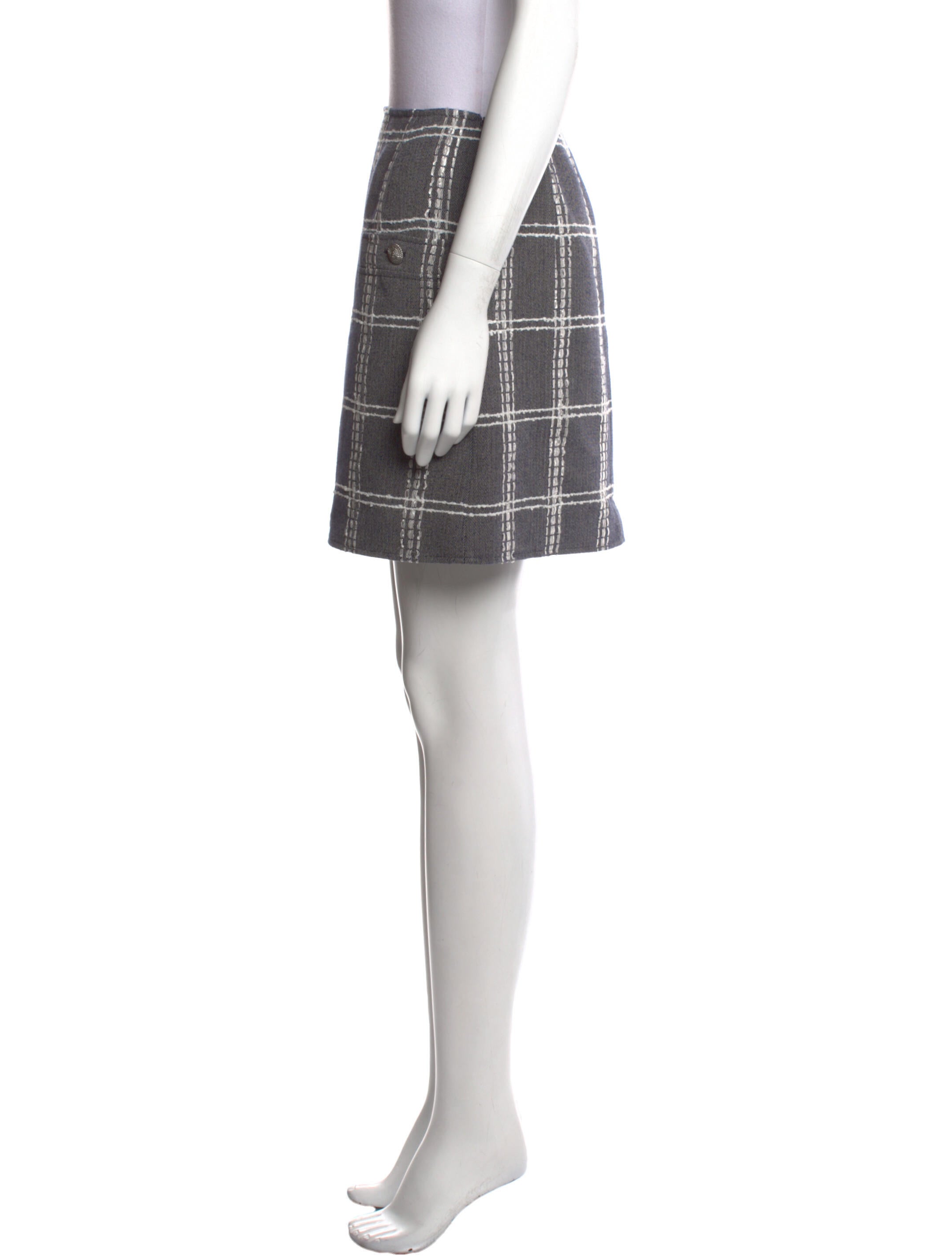 Adeam Plaid Print Mini Skirt
