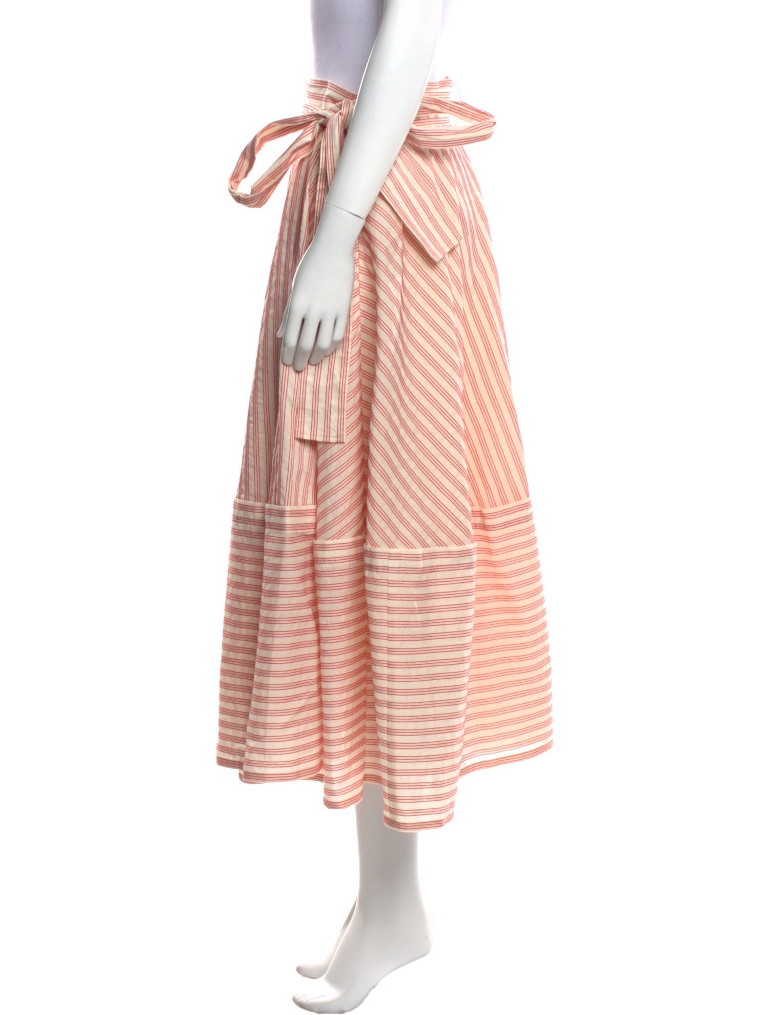 Adeam Striped Midi Length Skirt