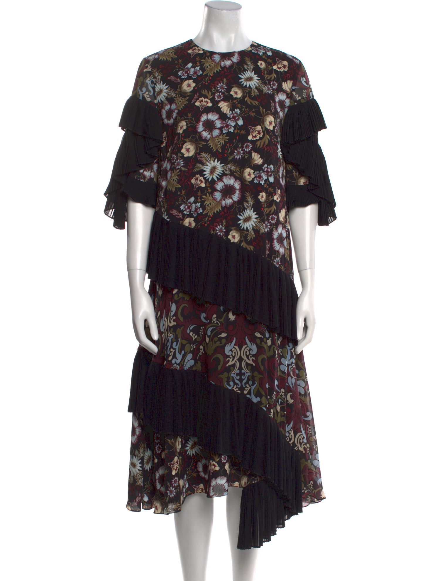 Adeam Floral Print Midi Length Dress