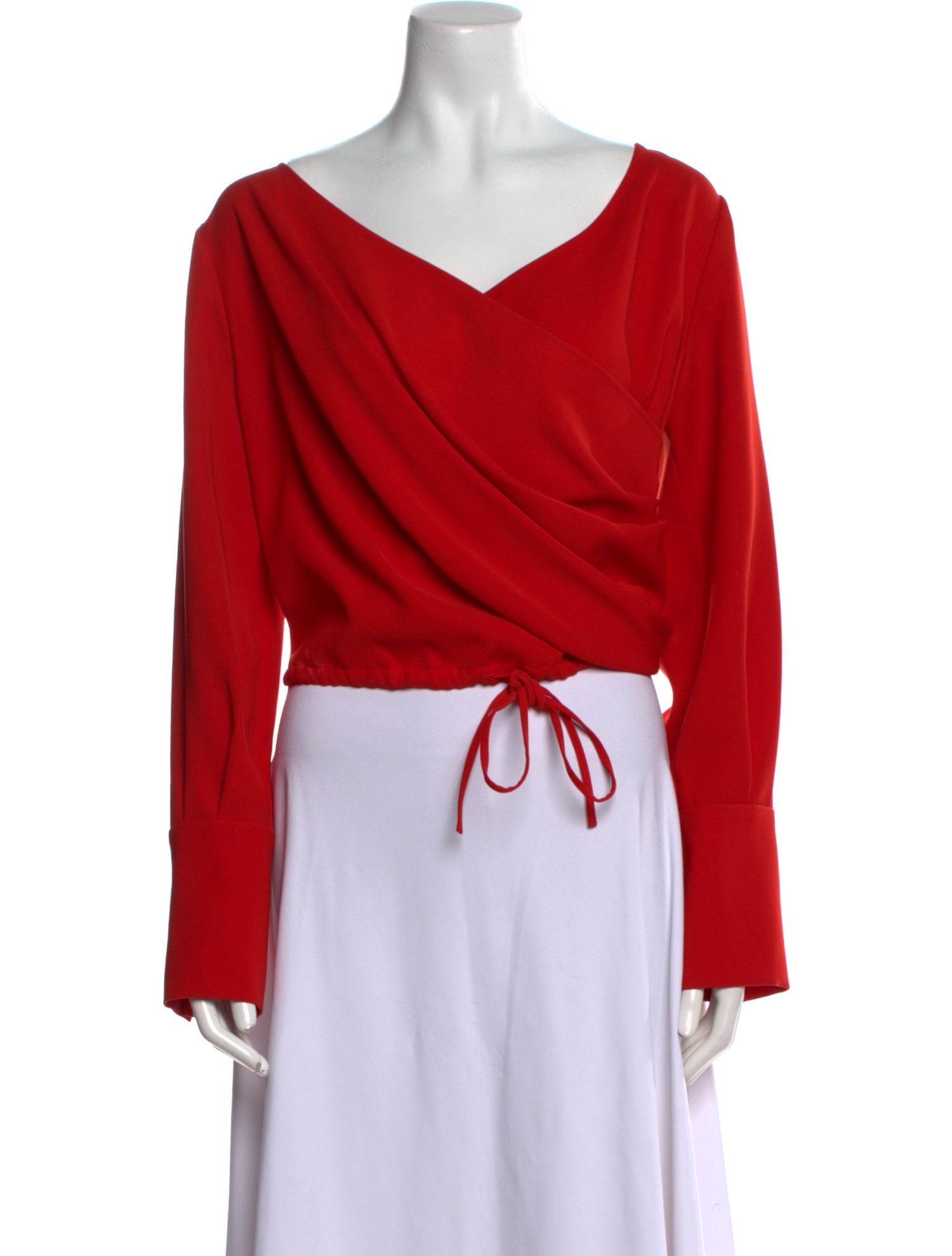 Adeam Cowl Neck Long Sleeve Crop Top