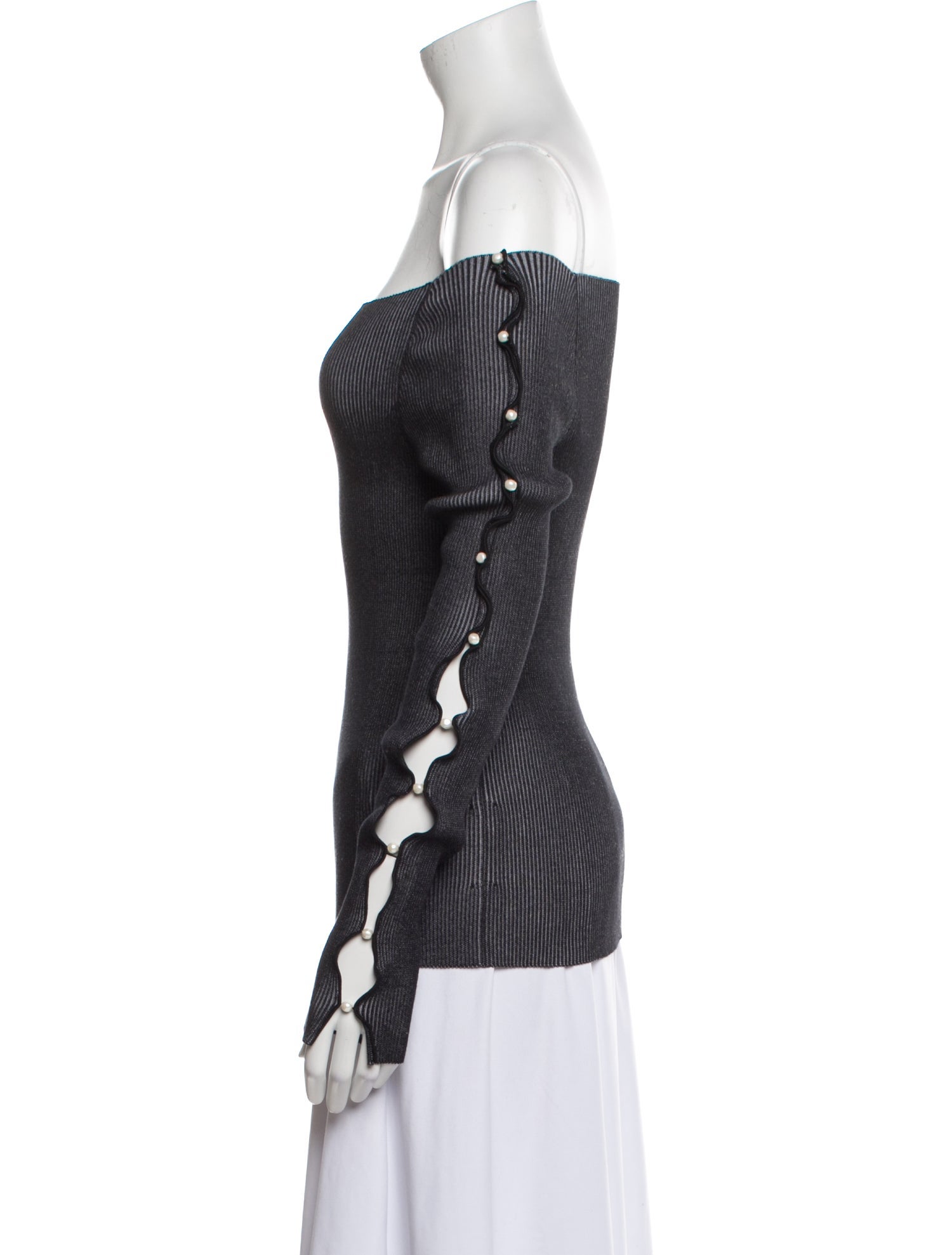 Adeam Striped Off-The-Shoulder Top