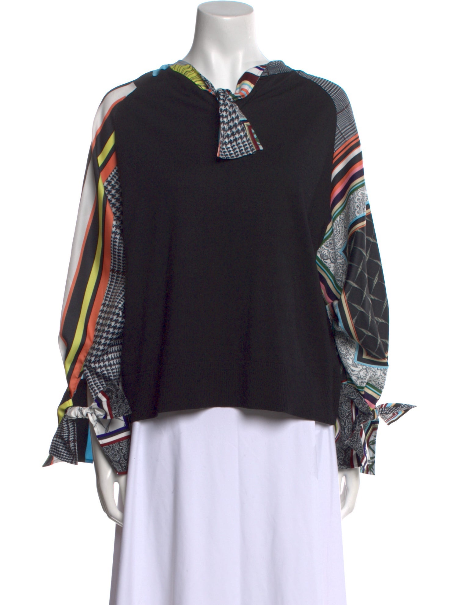 Adeam Graphic Print V-Neck Sweatshirt