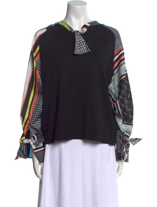 Adeam Graphic Print V-Neck Sweatshirt