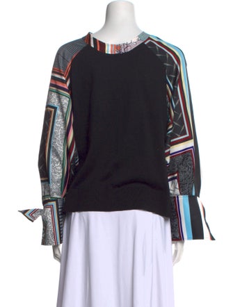 Adeam Graphic Print V-Neck Sweatshirt