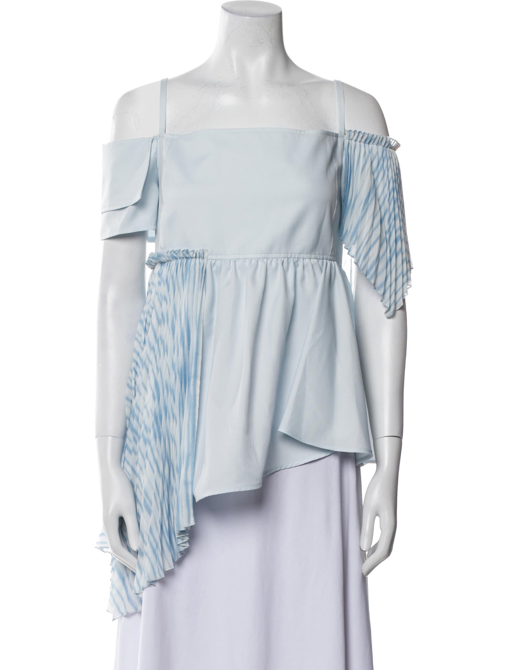 Adeam Striped Off-The-Shoulder Blouse w/ Tags