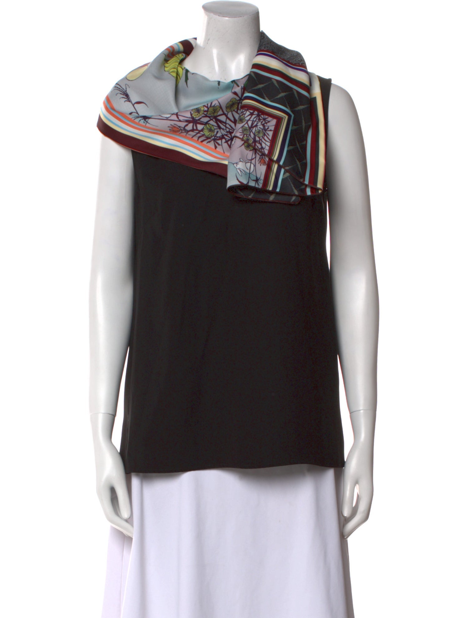 Adeam Printed Cowl Neck Top