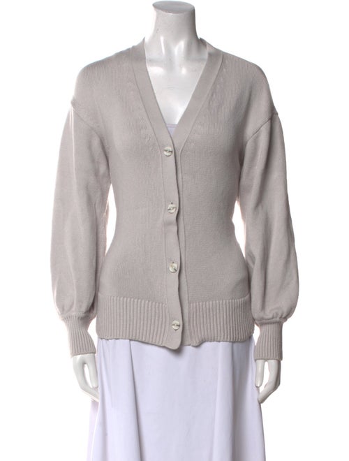 Adeam V-Neck Long Sleeve Button-Up Top