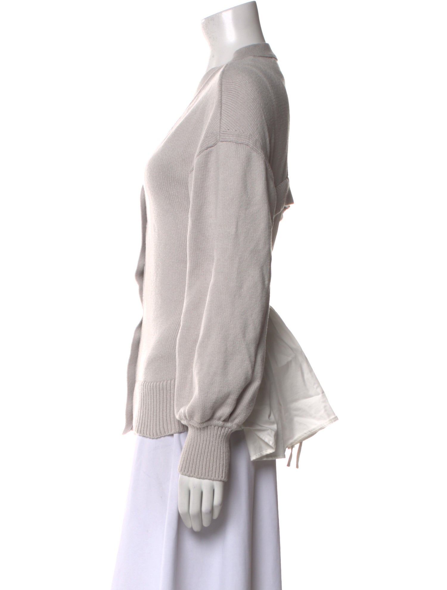 Adeam V-Neck Long Sleeve Button-Up Top