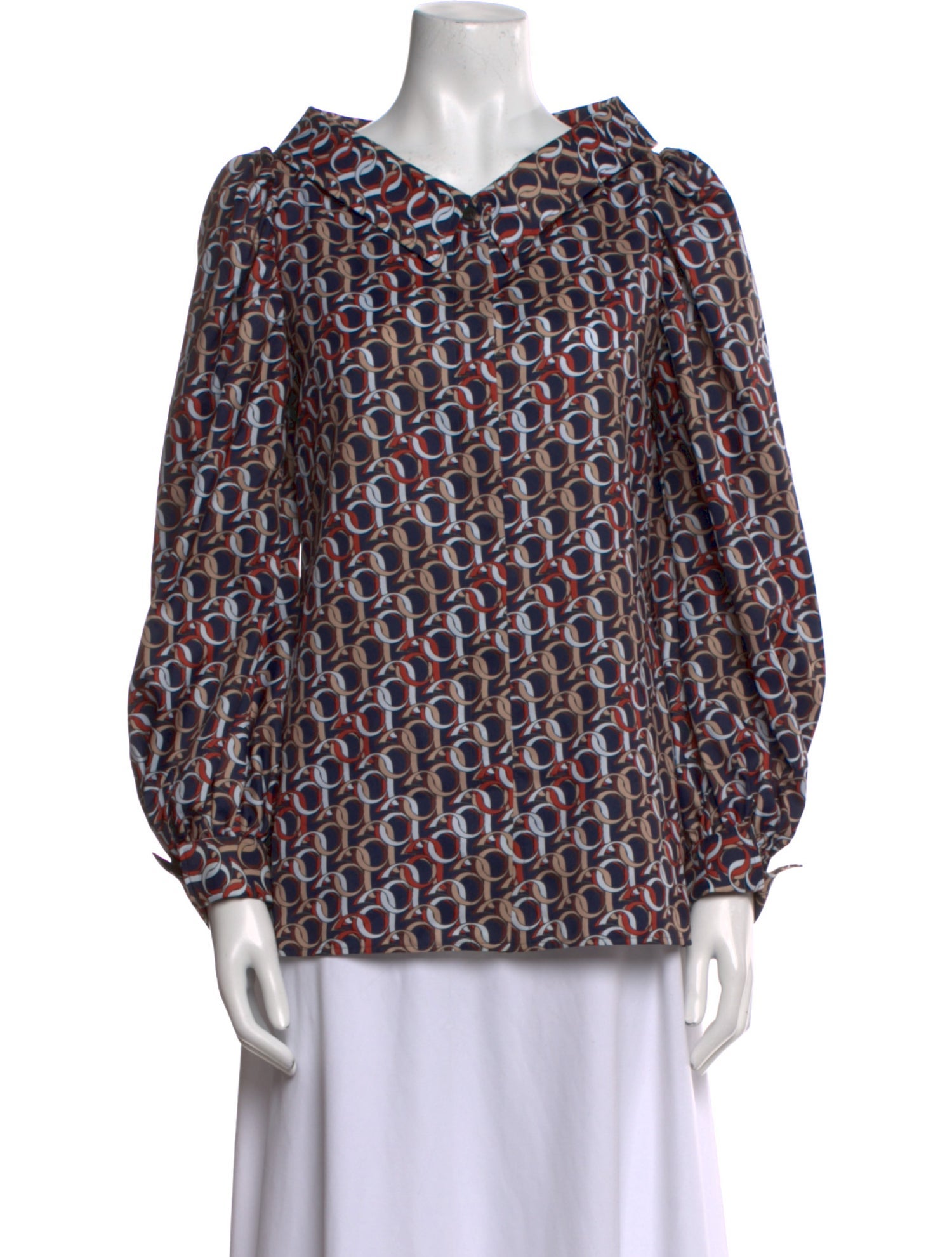 Adeam Printed Long Sleeve Blouse