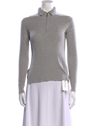 Adeam Mock Neck Long Sleeve Top