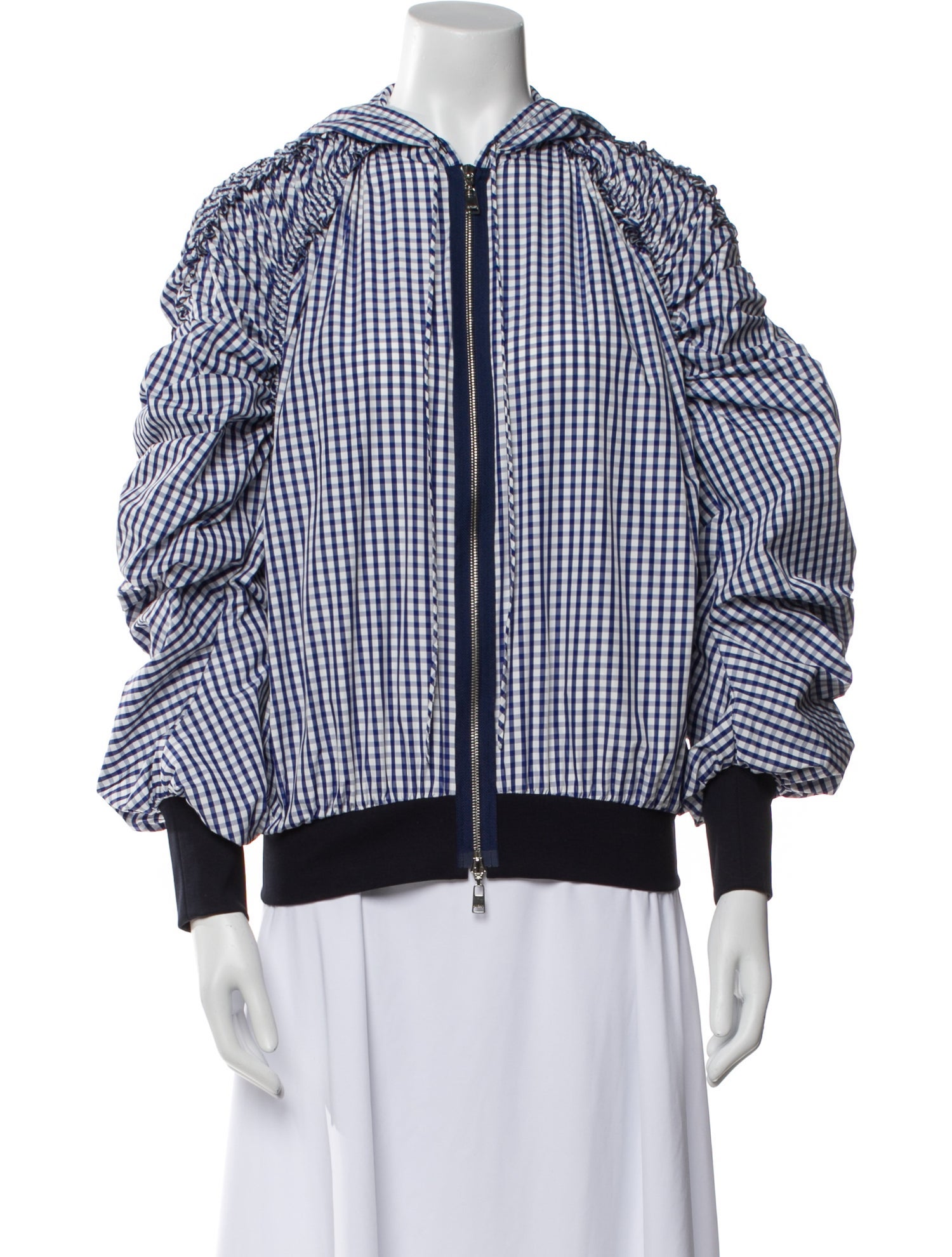 Adeam Plaid Print Bomber Jacket