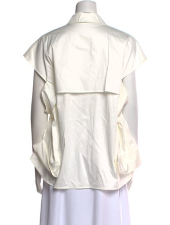 Adeam Short Sleeve Button-Up Top