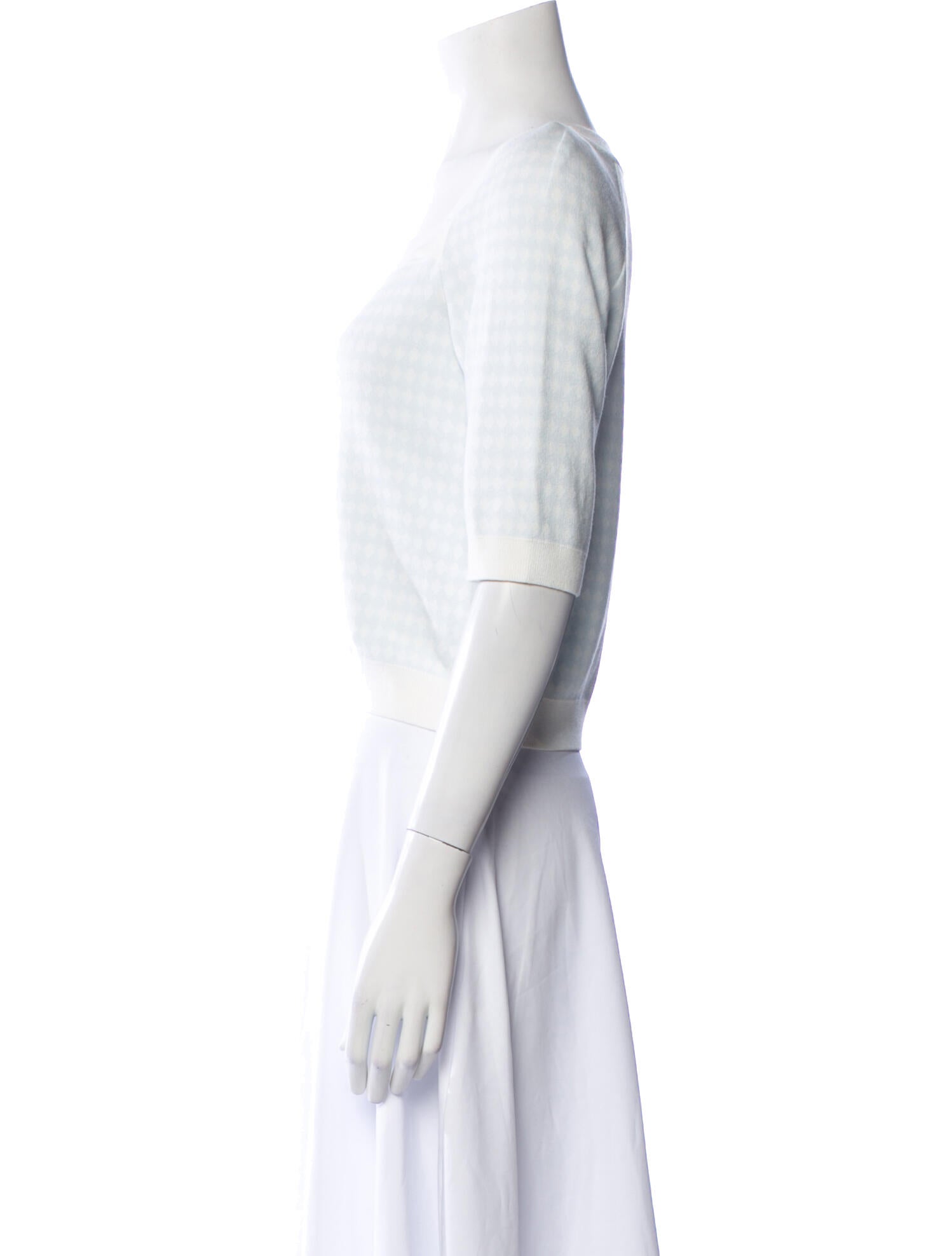 Adeam Square Neckline Three-Quarter Sleeve Crop Top