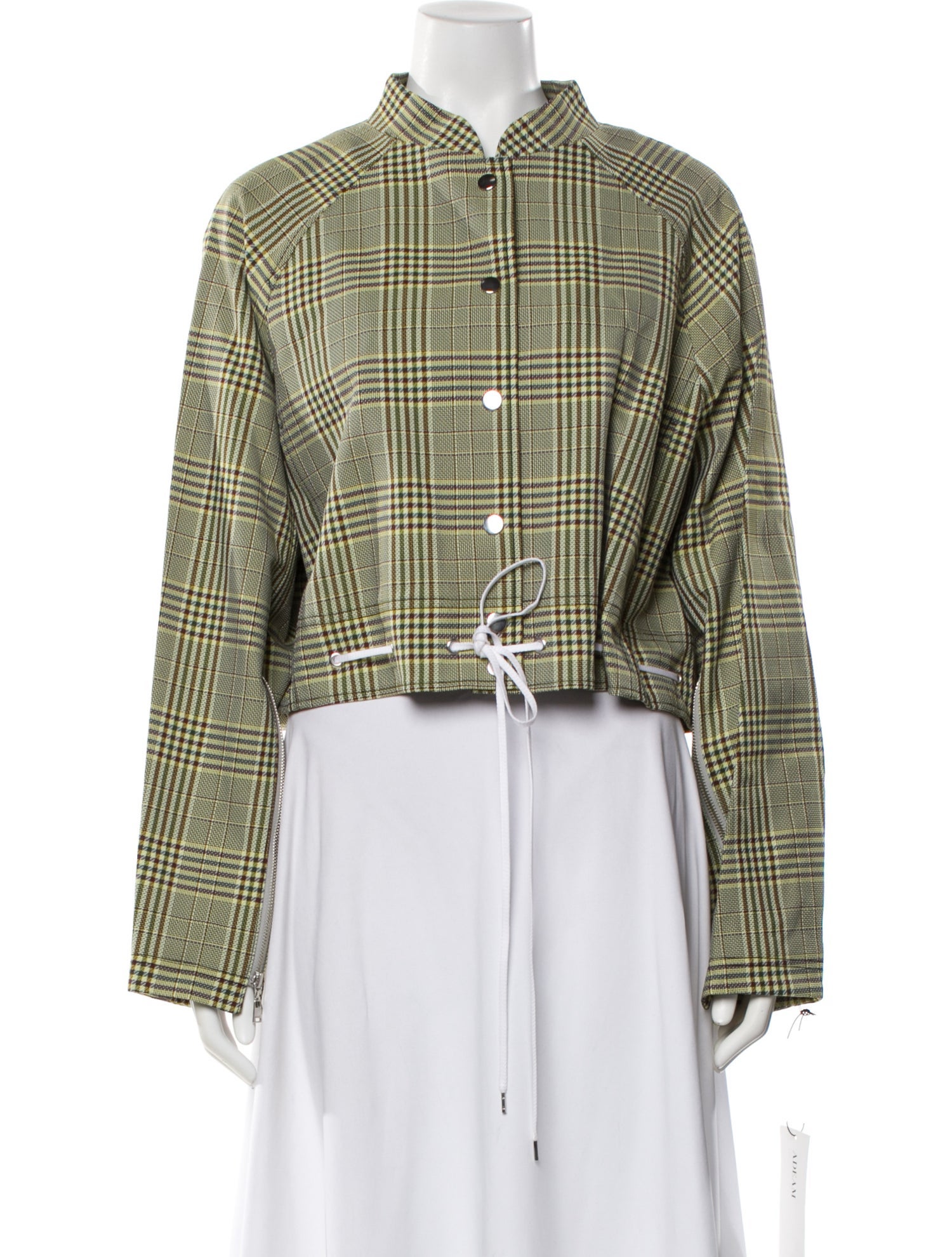 Adeam Nylon Plaid Print Jacket