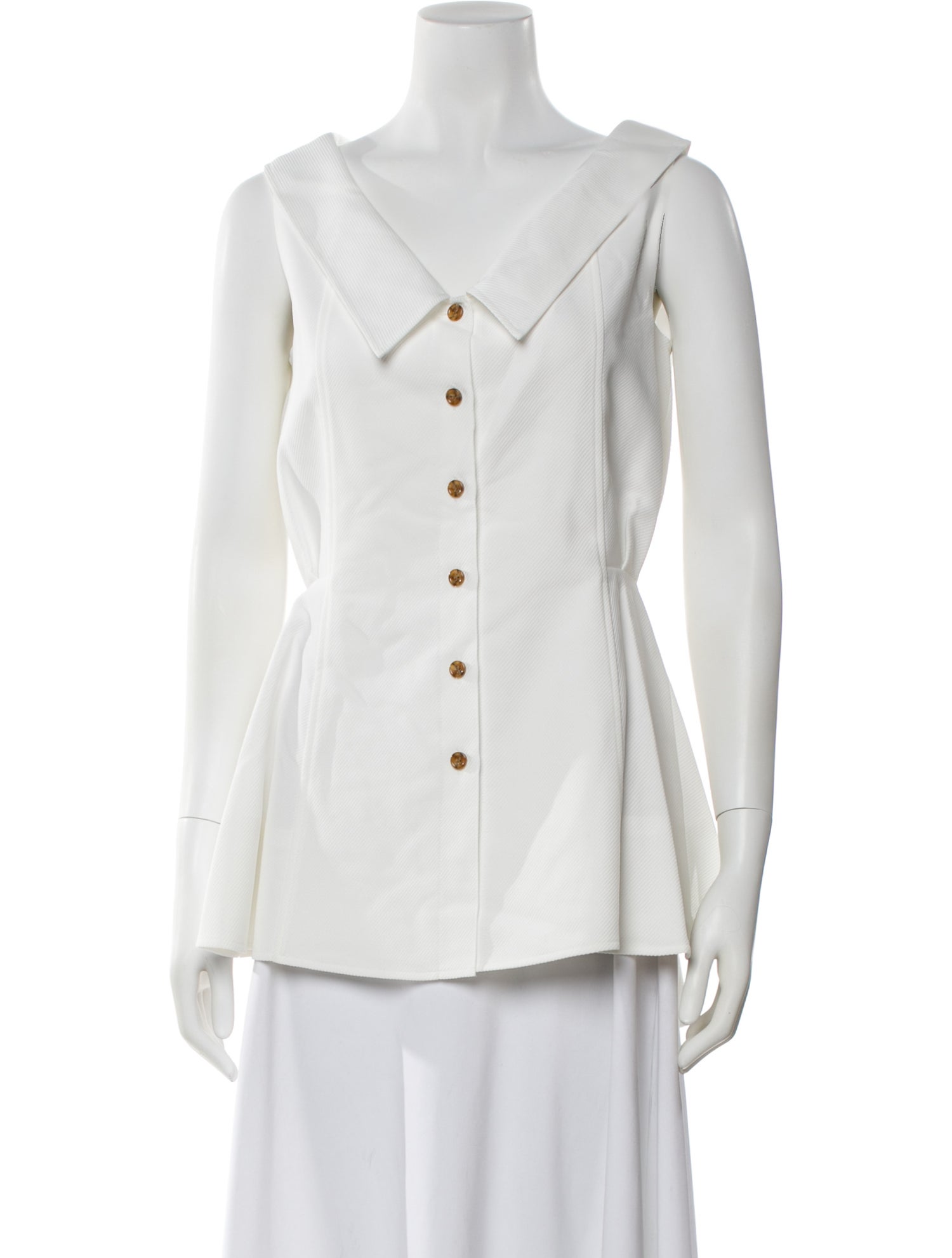 Adeam V-Neck Sleeveless Button-Up Top