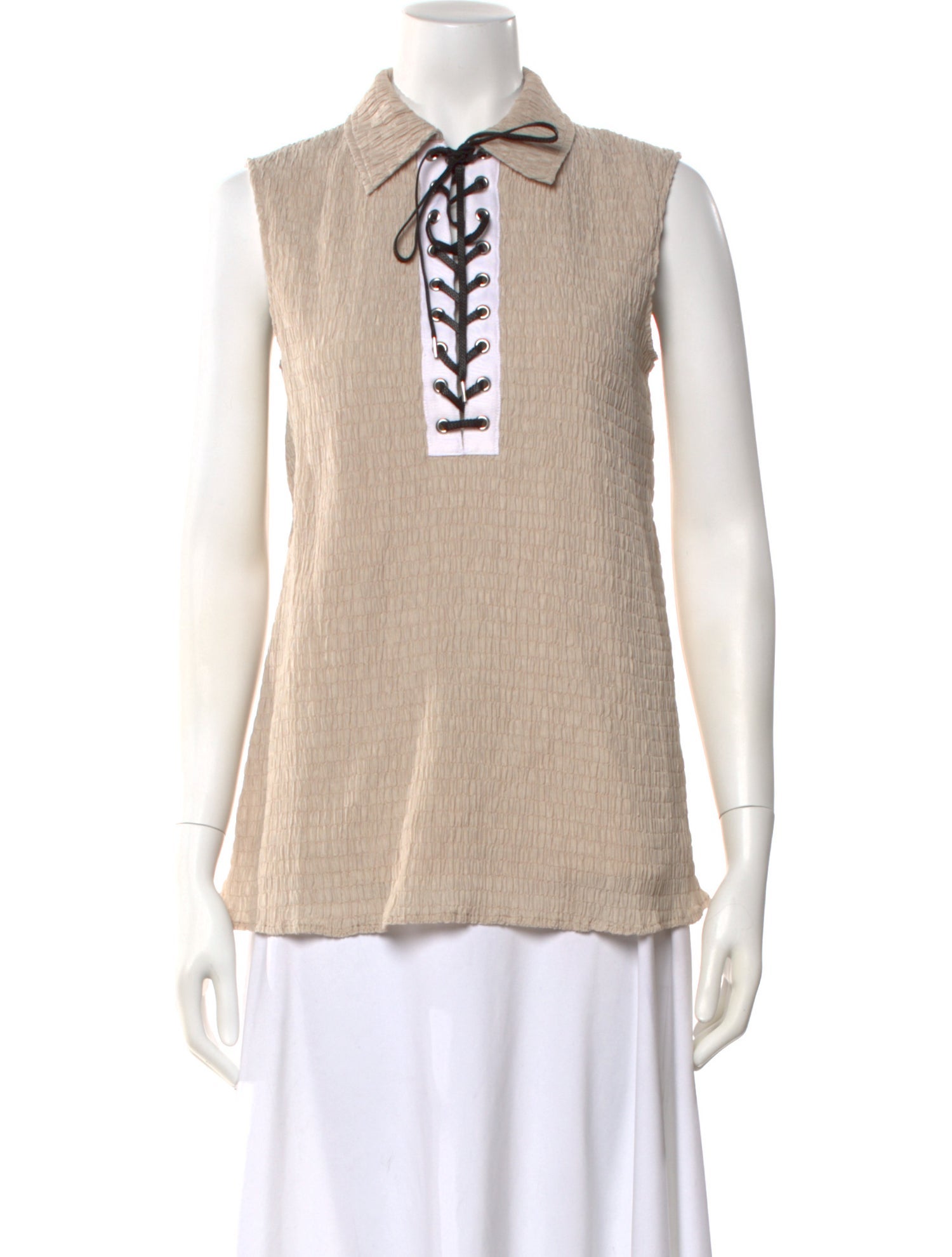 Adeam Tie Neck Sleeveless Top