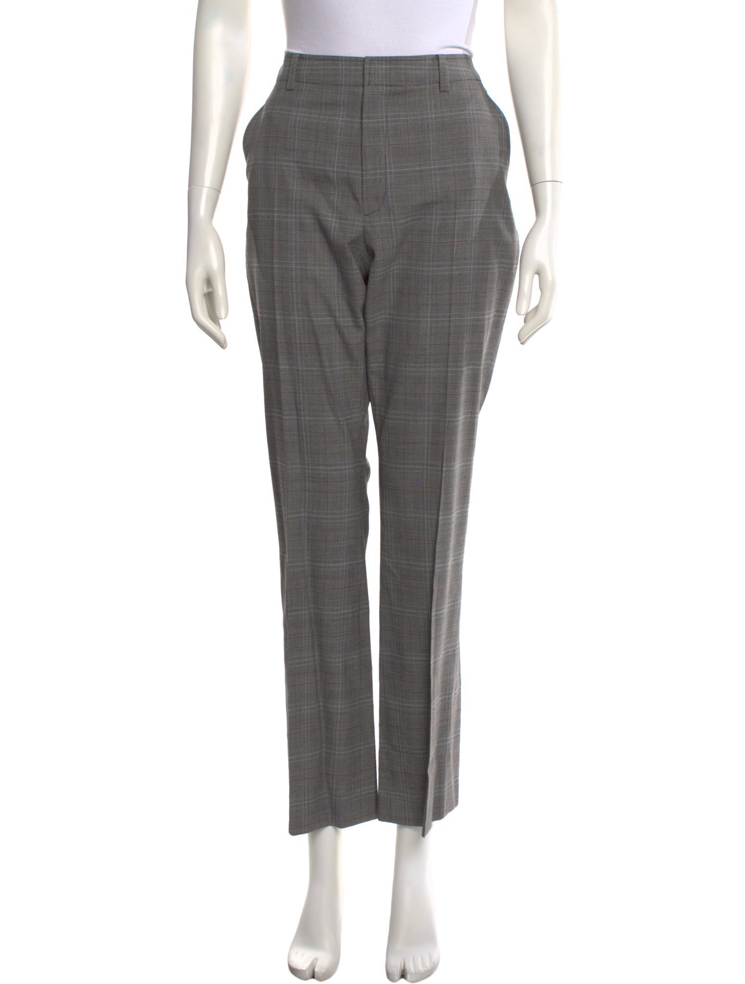 Adeam Plaid Print Wide Leg Pants