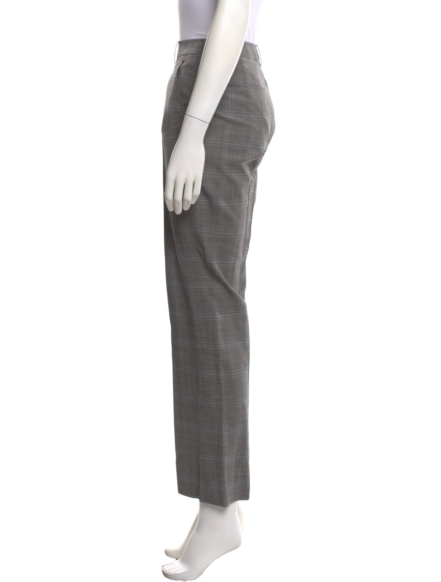 Adeam Plaid Print Wide Leg Pants