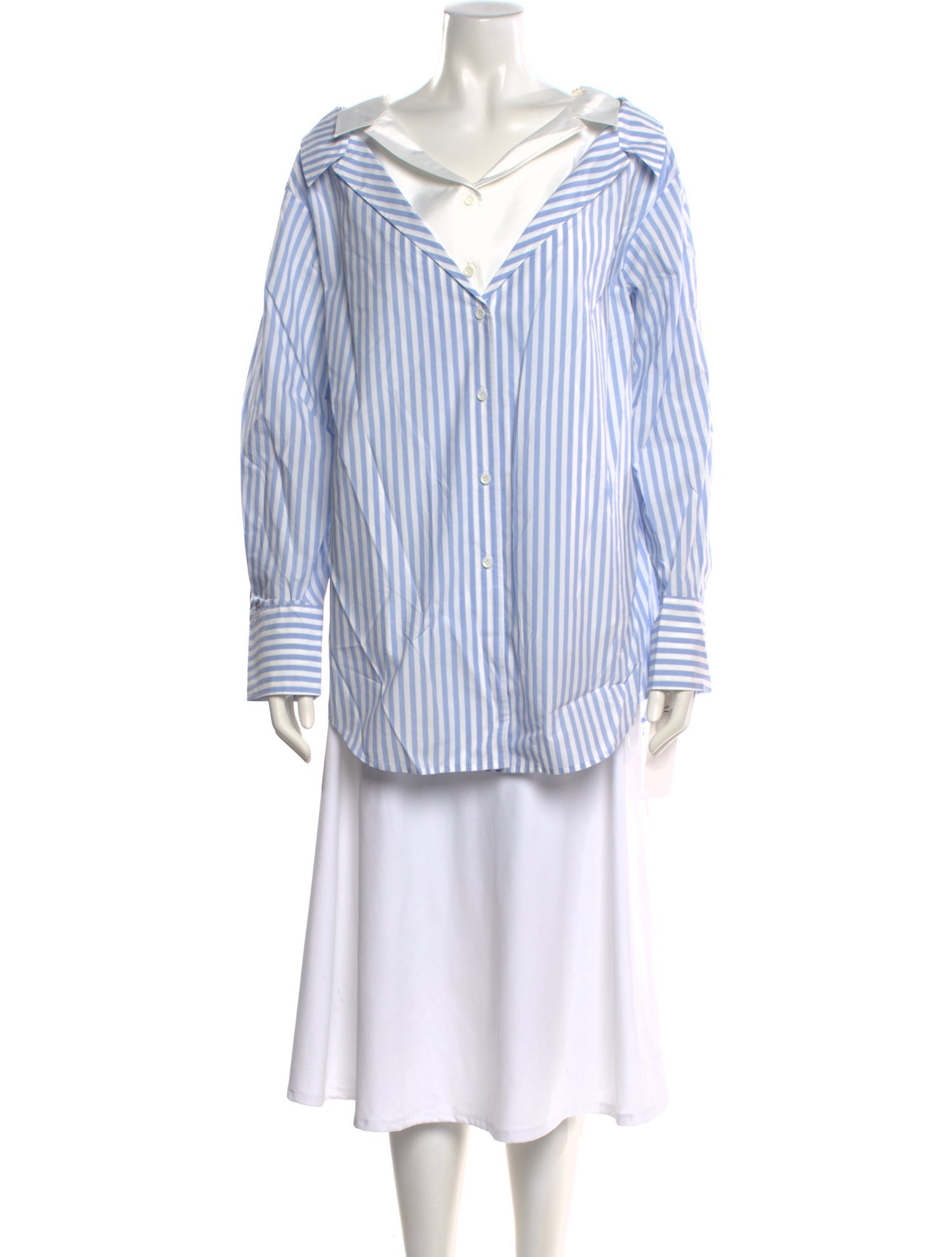 Adeam Striped V-Neck Tunic