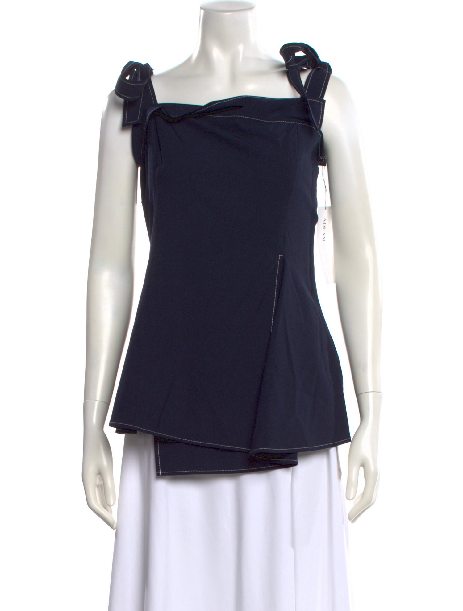 Adeam Wool Square Neckline Top