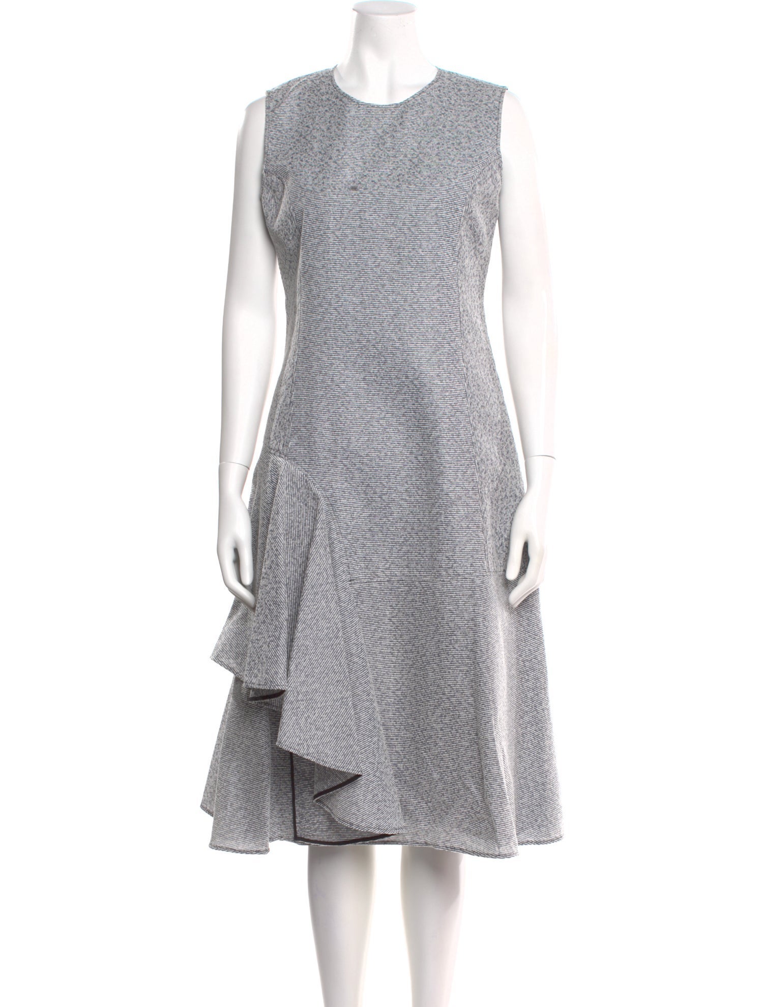 Adeam Houndstooth Print Midi Length Dress