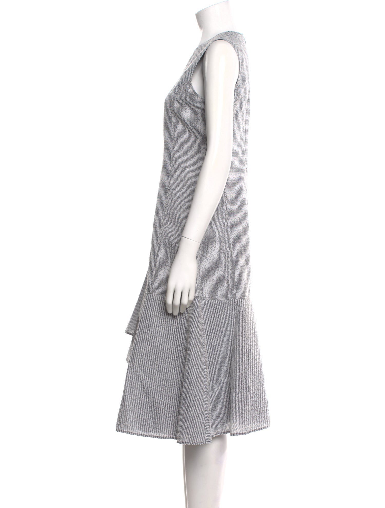 Adeam Houndstooth Print Midi Length Dress