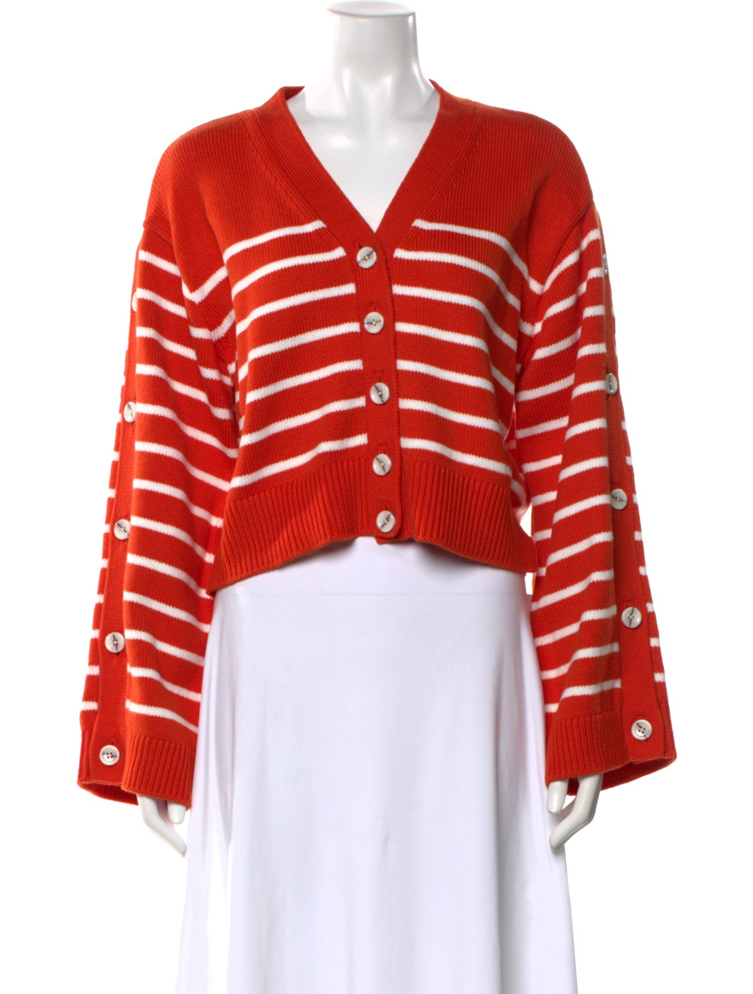 Adeam Striped V-Neck Sweater w/ Tags