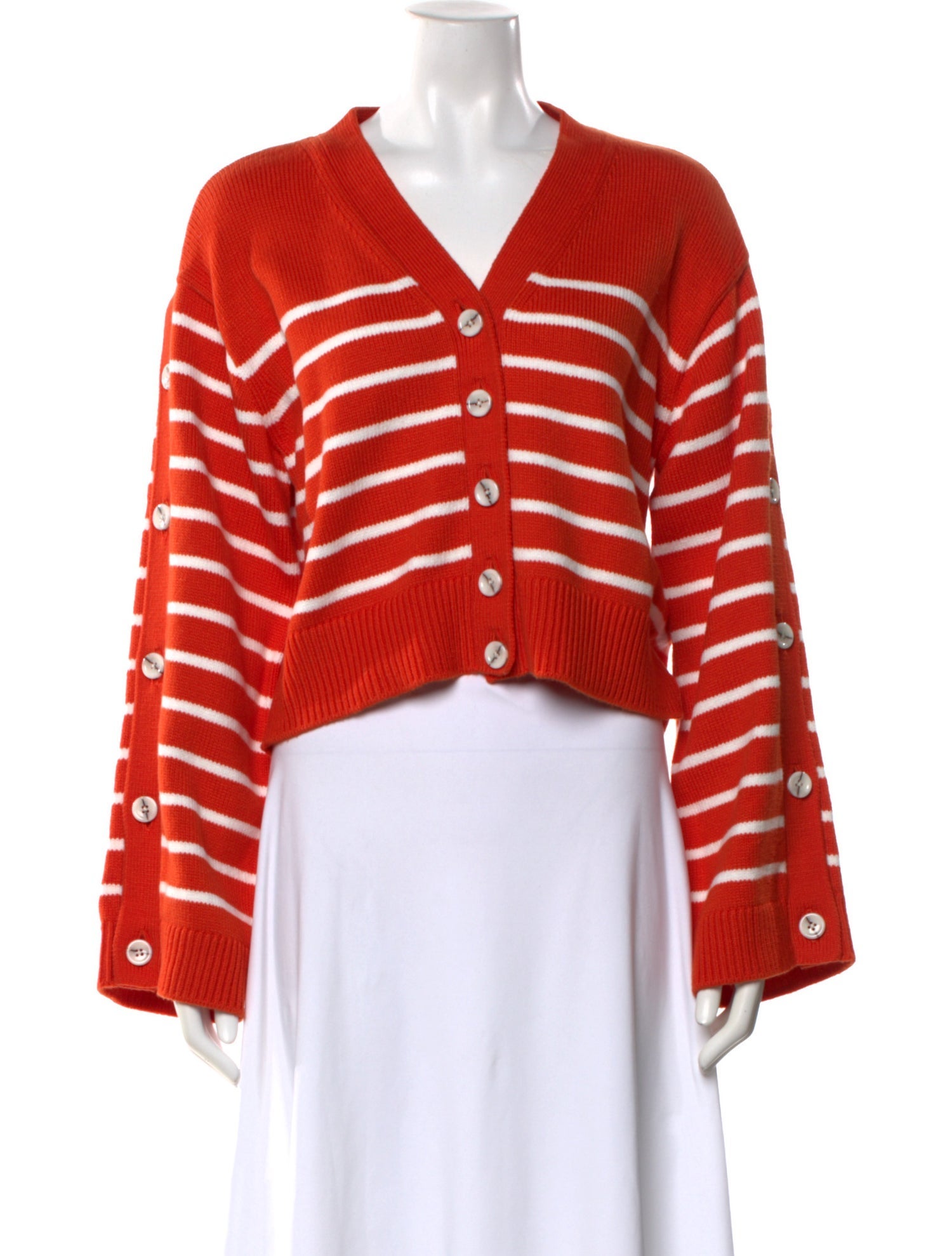 Adeam Striped V-Neck Sweater w/ Tags