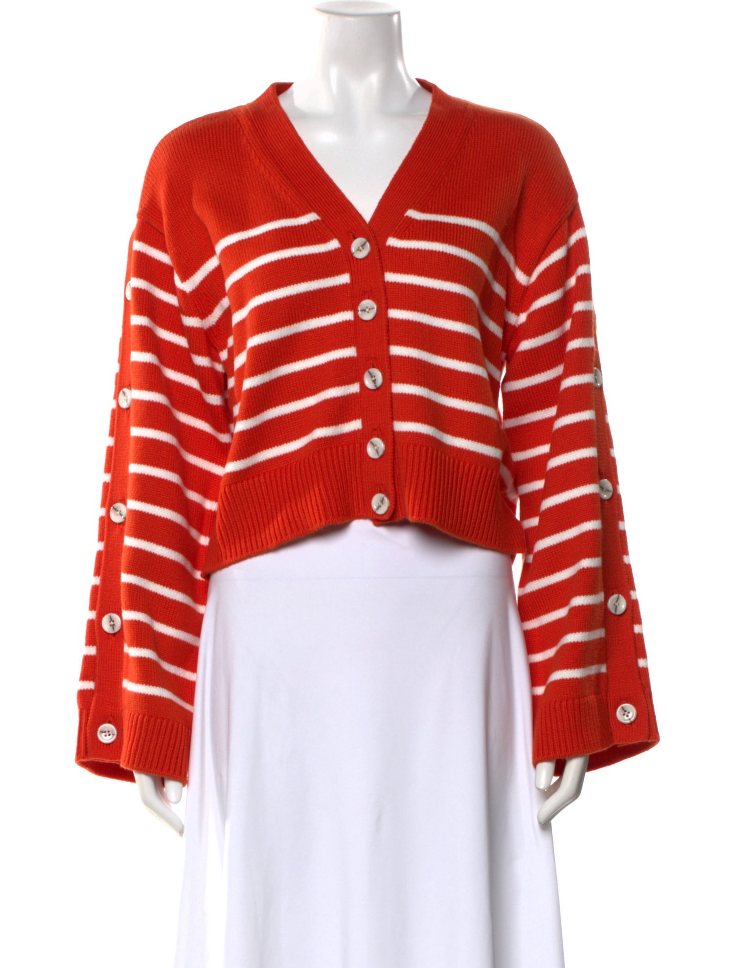 Adeam Striped V-Neck Sweater w/ Tags