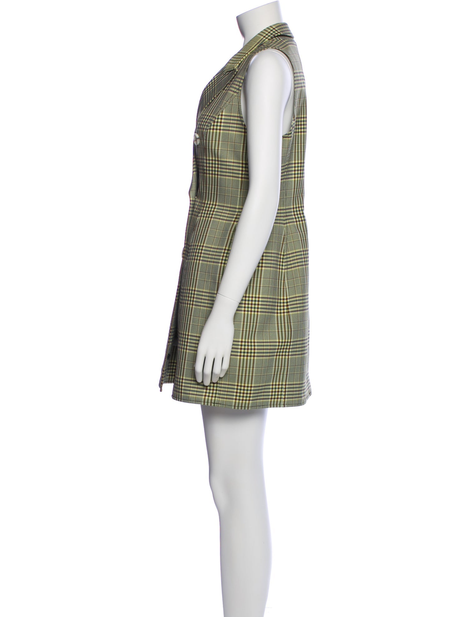 Adeam Plaid Print Mini Dress