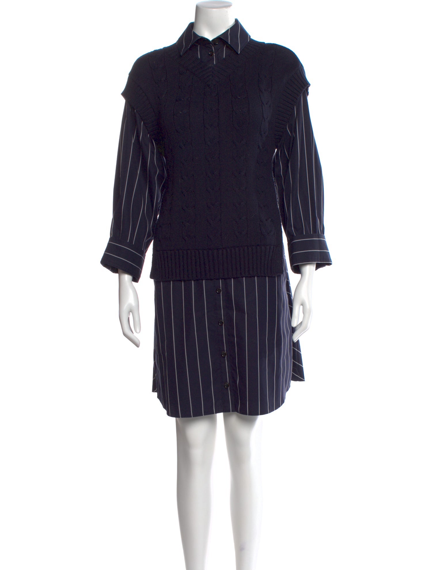 Adeam Striped Mini Dress