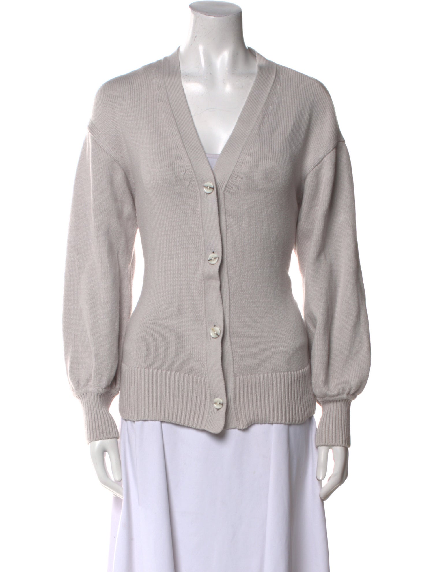 Adeam V-Neck Long Sleeve Button-Up Top