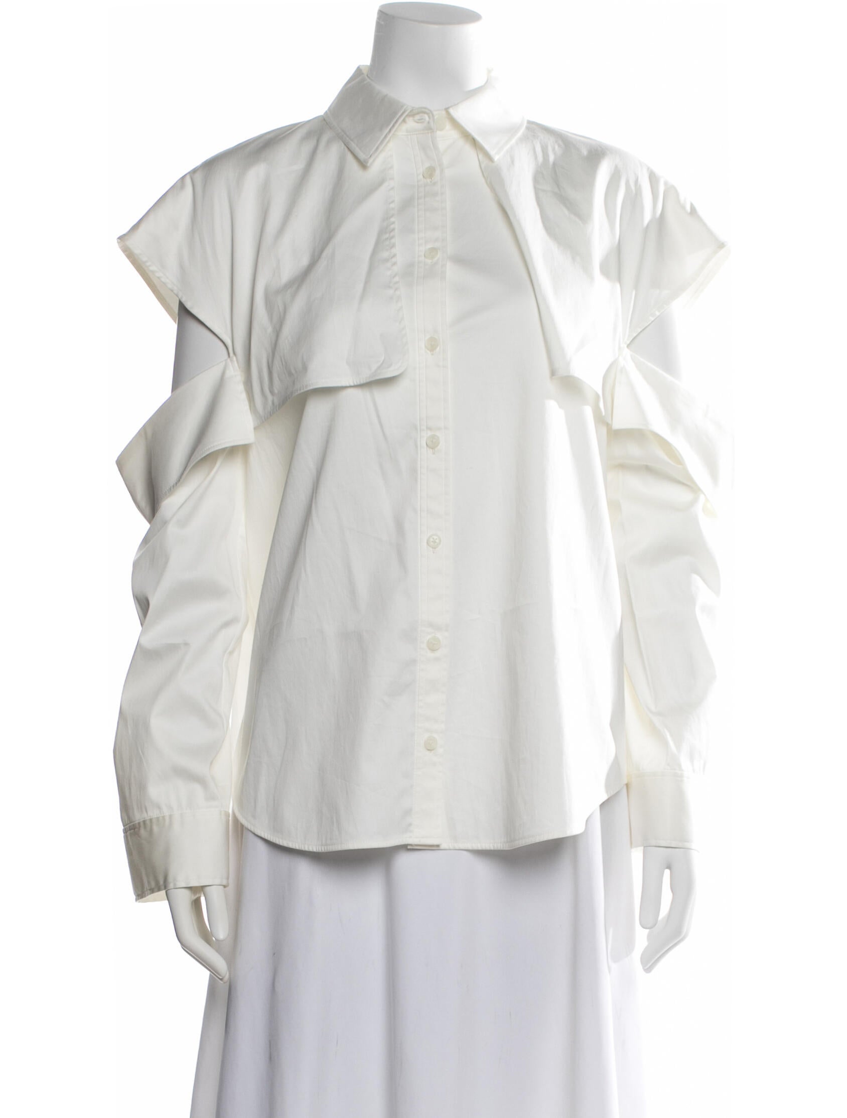 Adeam Long Sleeve Button-Up Top