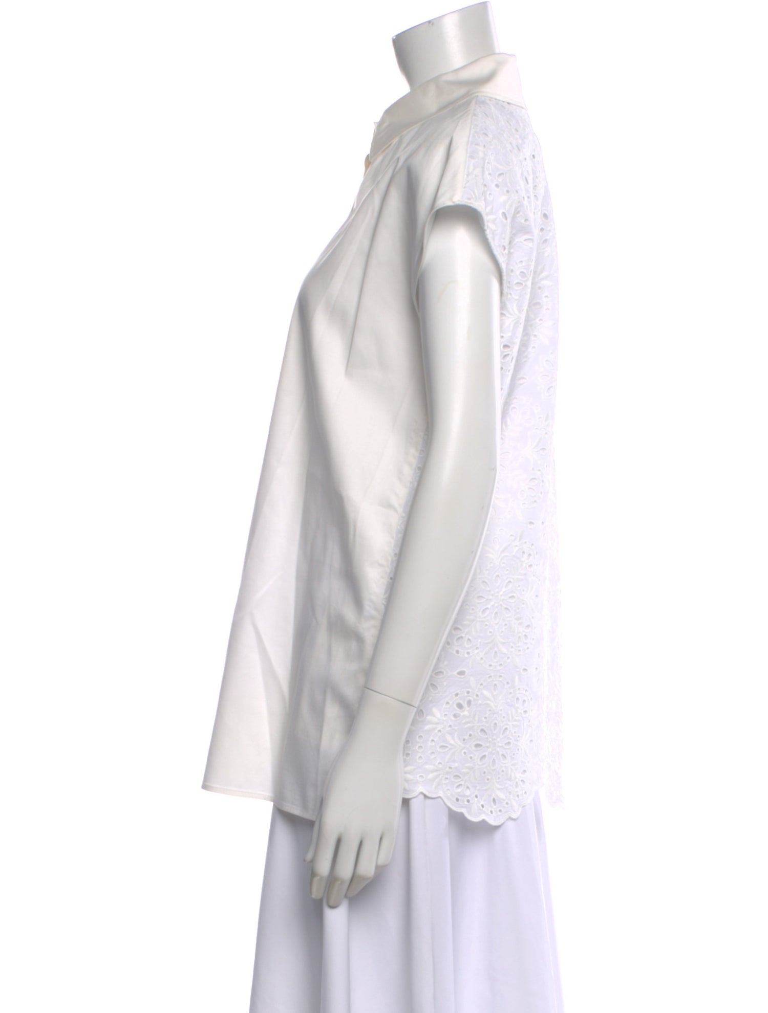 Adeam Short Sleeve Button-Up Top