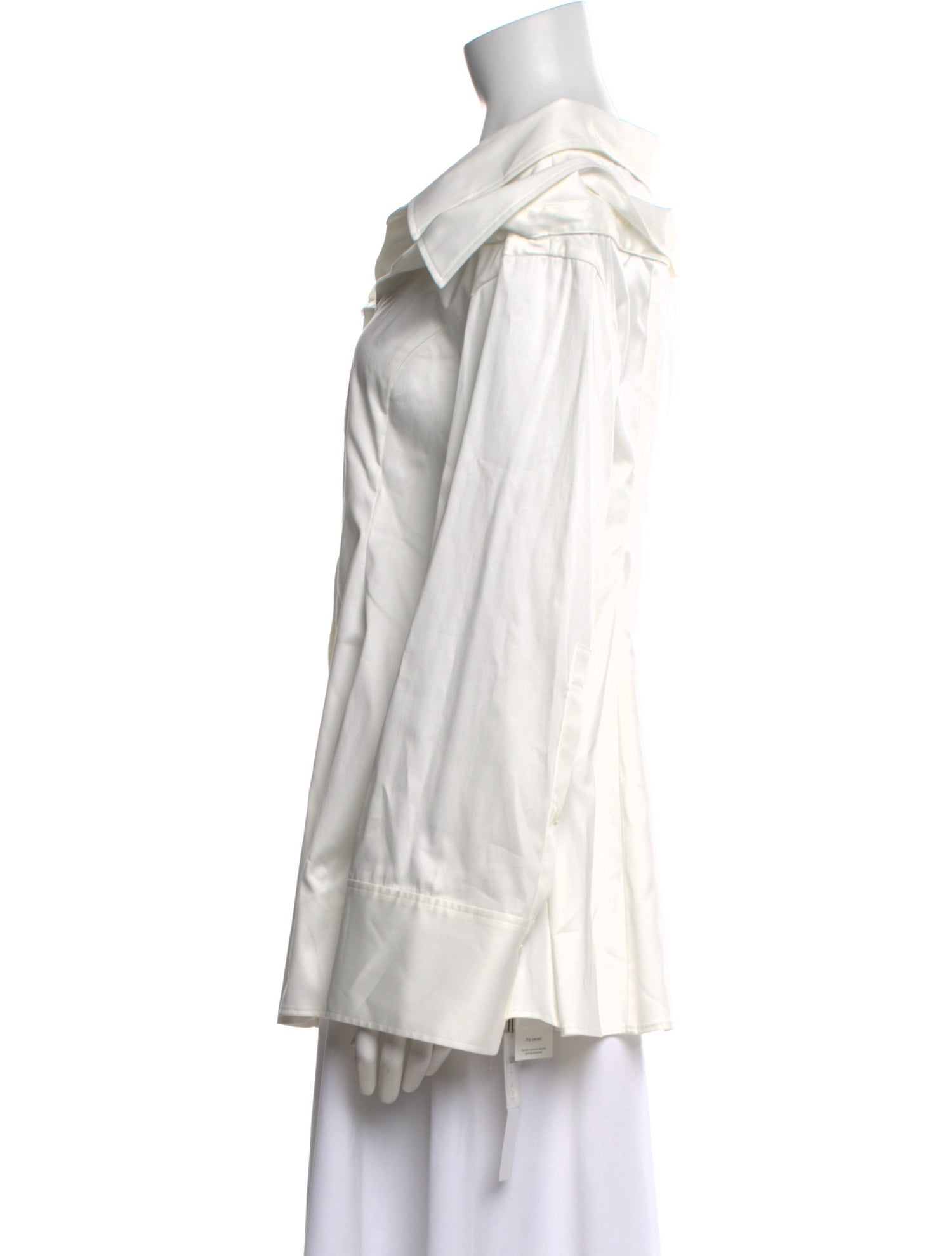 Adeam Off-The-Shoulder Long Sleeve Button-Up Top