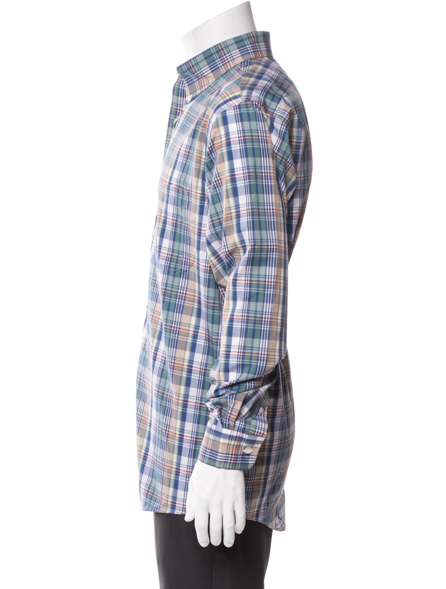 Allen Edmonds Plaid Print Long Sleeve Dress Shirt