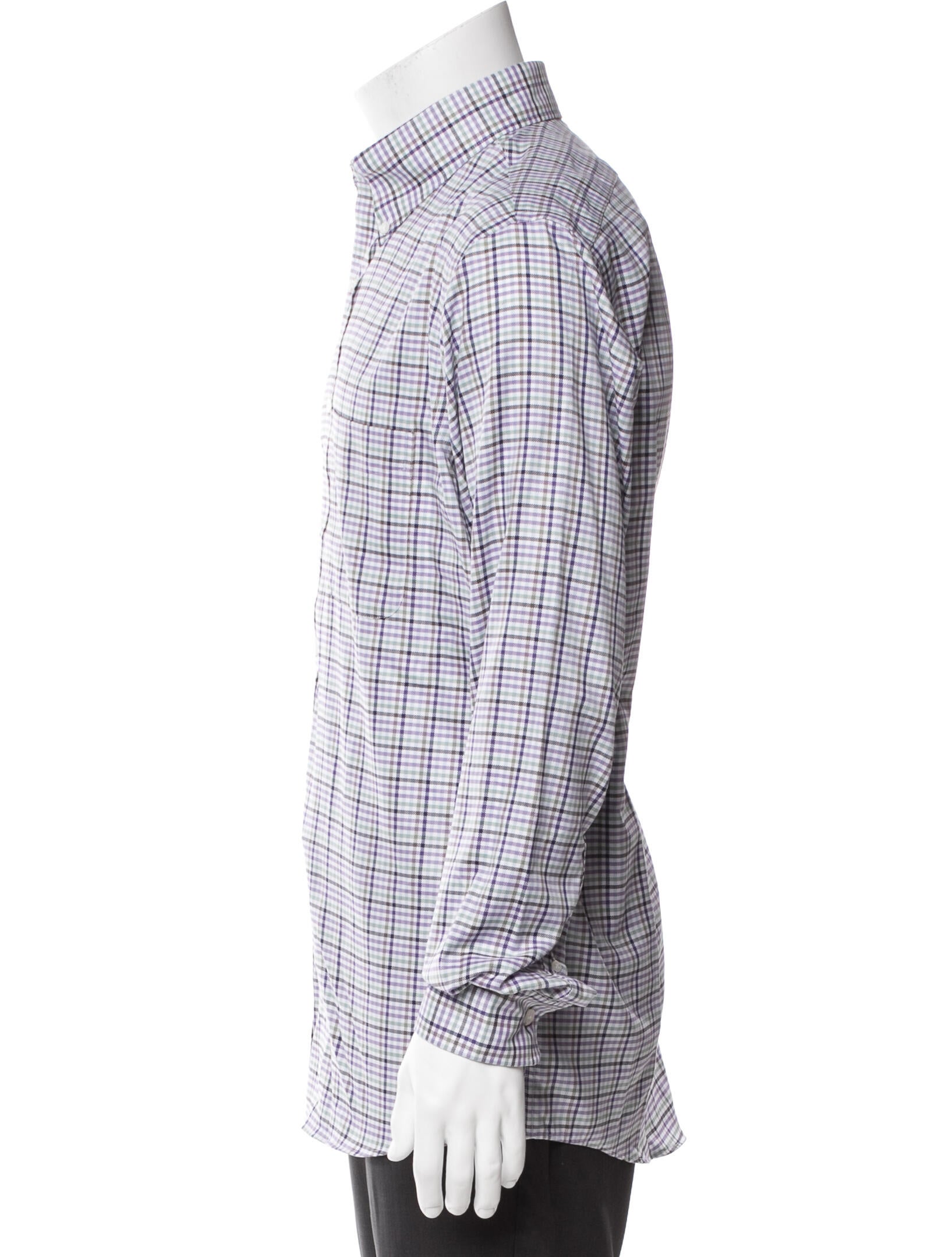 Allen Edmonds Plaid Print Long Sleeve Dress Shirt