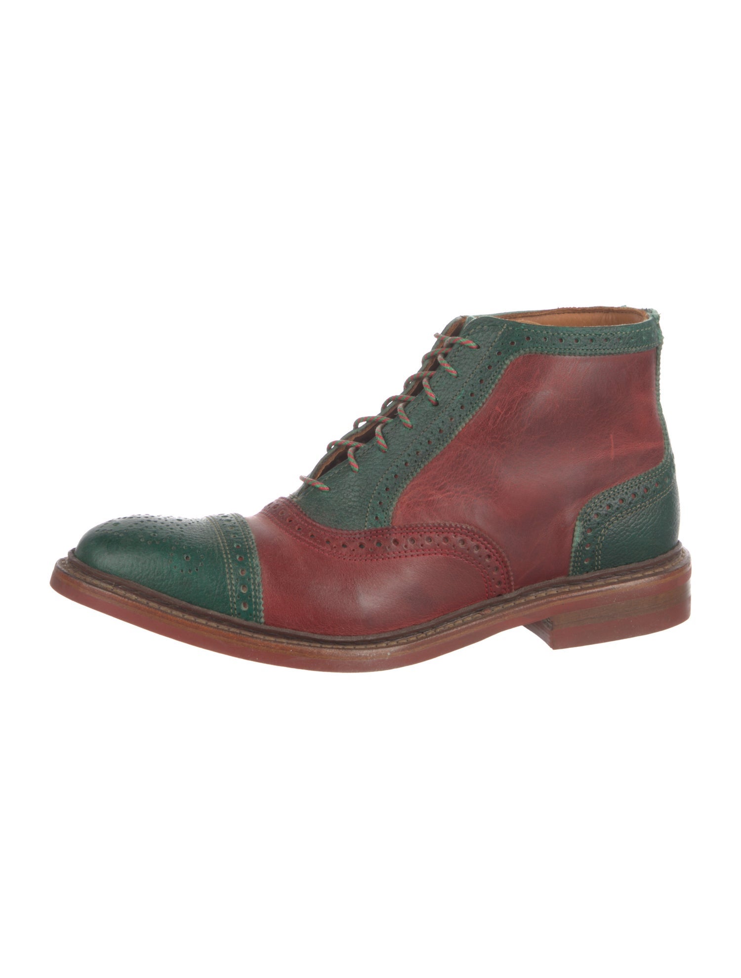 Allen Edmonds Leather Colorblock Pattern Brogues