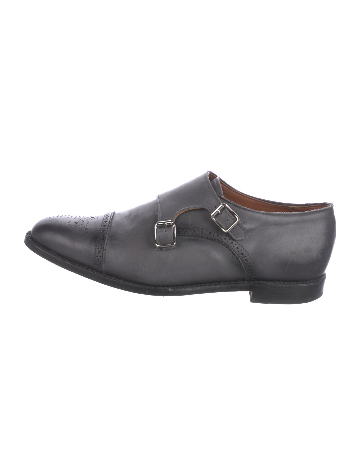 Allen Edmonds Leather Eyelet Trim Monk Straps