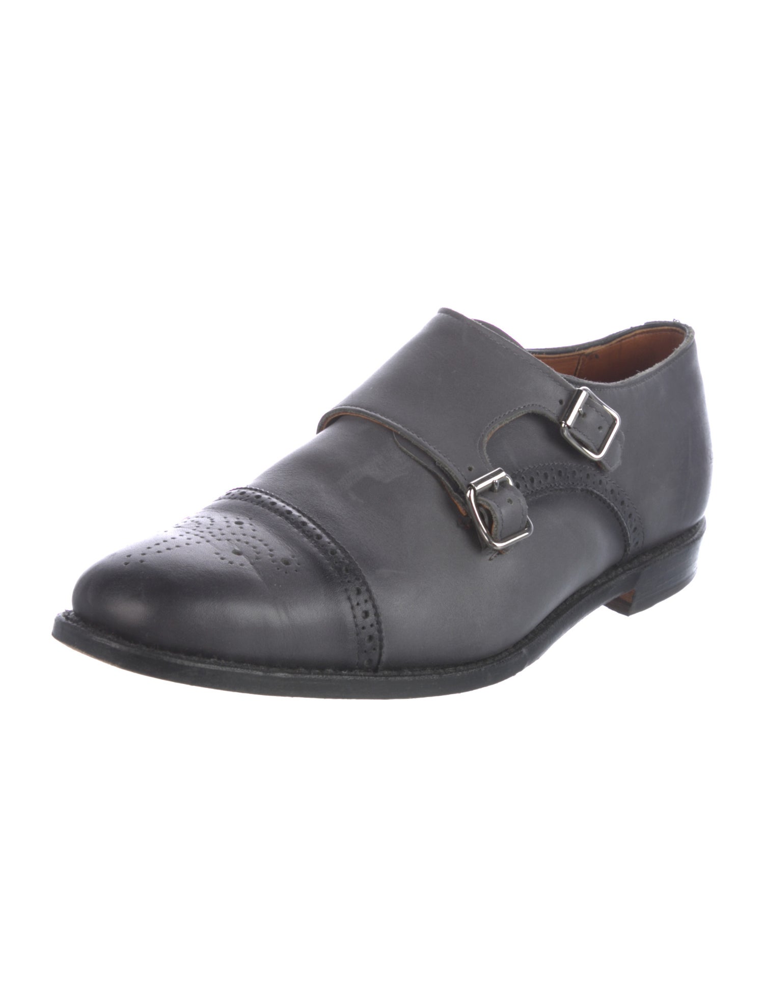 Allen Edmonds Leather Eyelet Trim Monk Straps