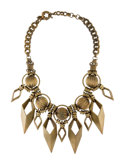 Auden Lunar Tribal Collar Necklace Brass